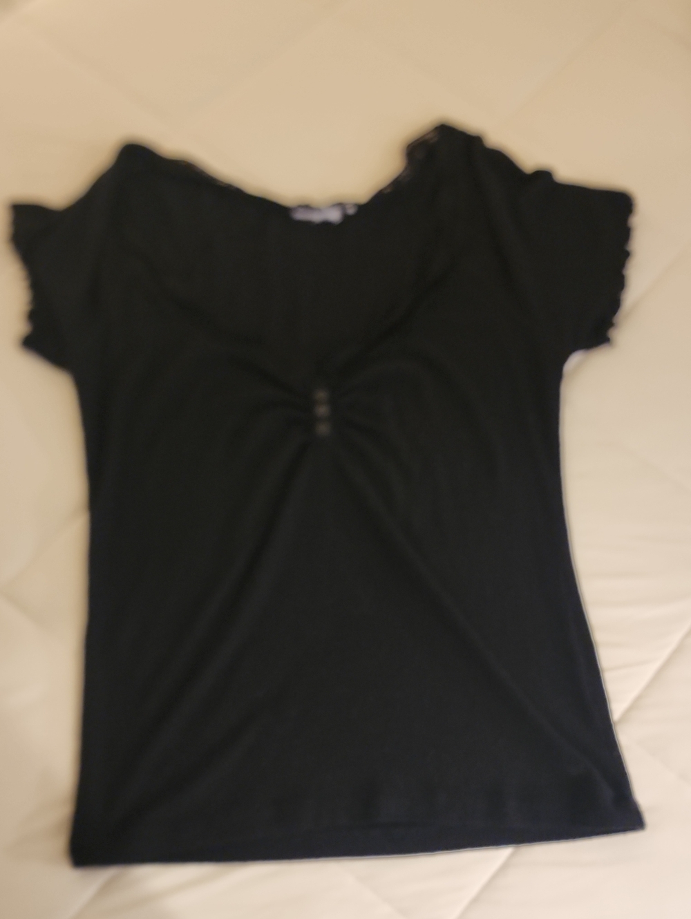 Urban Outfitters Black Short-Sleeve V-Neck Tee